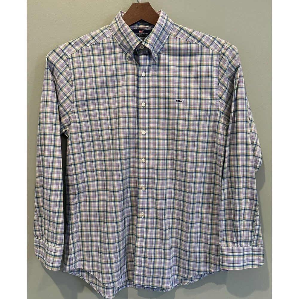 Vineyard Vines Cotton Slim Fit Whale Button Down Shirt Men's Medium